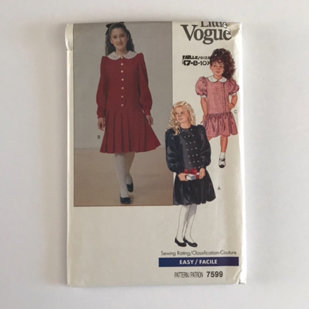 🧵3for12🧵 VTG Little Vogue Pattern 7599 Girl’s Dress